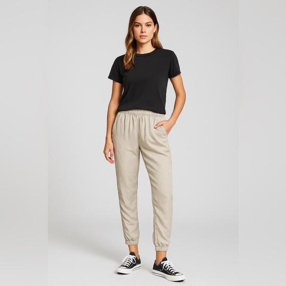 YFB Young Fabulous & Broke 100% Tencel Light Beige Joggers - Picture 1 of 5